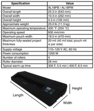 Load image into Gallery viewer, Apache Professional Laminator, Thermal Pouch, 18.5 Inch Max Width, 1.5-20 Mil, Black