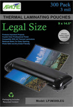 Load image into Gallery viewer, Apache Laminating Pouches, 3 mil, Legal Size, 300 Pack - Apache