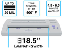 Load image into Gallery viewer, Apache Professional Laminator, Thermal Pouch, 18.5 Inch Max Width, 1.5-20 Mil, White
