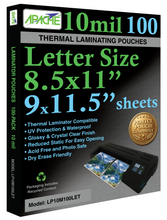 Load image into Gallery viewer, Apache Laminating Pouches, 10 mil, Letter Size, 100 Pack
