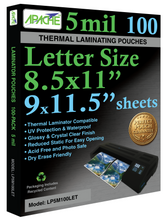 Load image into Gallery viewer, Apache Laminating Pouches, 5 mil, Letter Size, 100 Pack
