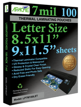 Load image into Gallery viewer, Apache Laminating Pouches, 7 mil, Letter Size, 100 Pack
