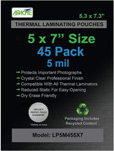 Load image into Gallery viewer, Apache Laminating Pouches, 5 mil, 5x7" Size, 45 Pack - Apache
