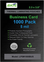 Load image into Gallery viewer, Apache Laminating Pouches, 5 mil, Business Card Size, 1000 Pack - Apache
