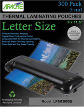 Load image into Gallery viewer, Apache Laminating Pouches, 5 mil, Letter Size, 300 Pack - Apache
